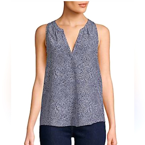 Joie 100% Silk Snakeskin Print Sleeveless Blouse Sz M #0420 - Picture 2 of 6